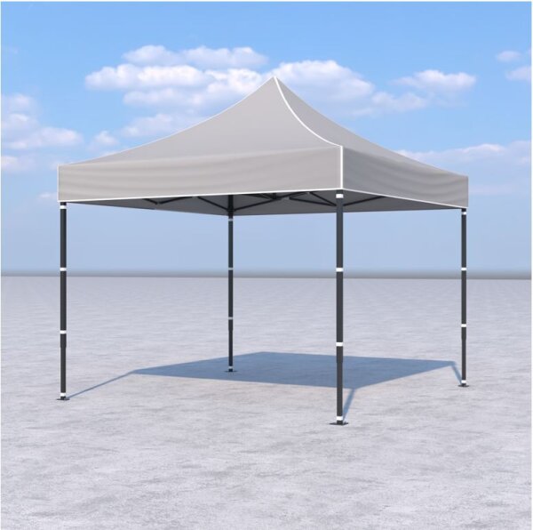 3x3 m Faltpavillon ECONOMY ohne Seitenwände, grau