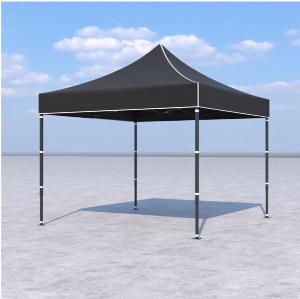 3x3 m Faltpavillon ECONOMY ohne Seitenwände, schwarz