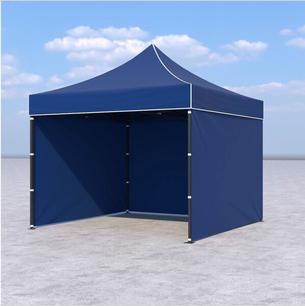 3x3 m Faltpavillon ECONOMY mit 3 Seitenwänden, blau