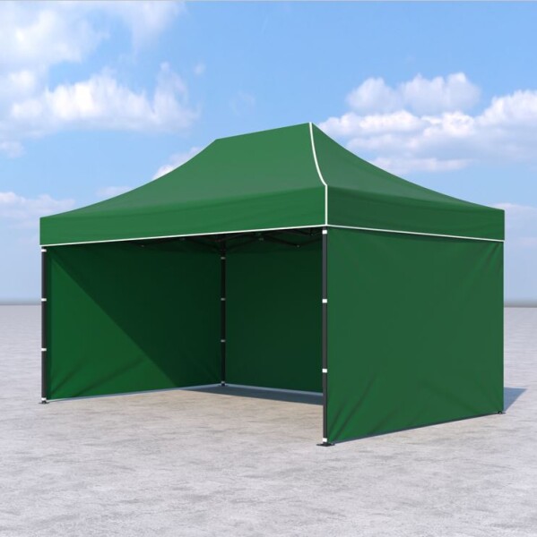 3x4,5 m Faltpavillon ECONOMY mit 3 Seitenwänden, grün