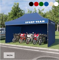 3x4,5 m Faltpavillon ECONOMY mit 3 Seitenwänden, schwarz