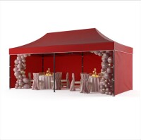 3x6 m Faltpavillon ECONOMY mit 3 Seitenwänden, rot