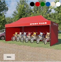 3x6 m Faltpavillon ECONOMY mit 3 Seitenwänden, schwarz