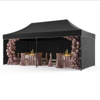 3x6 m Faltpavillon ECONOMY mit 3 Seitenwänden, schwarz