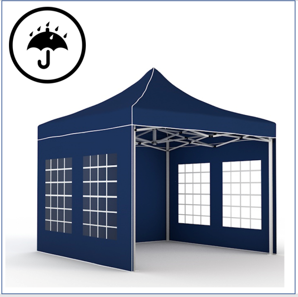3x3 m Faltpavillon PREMIUM mit 4 Seitenwänden, blau