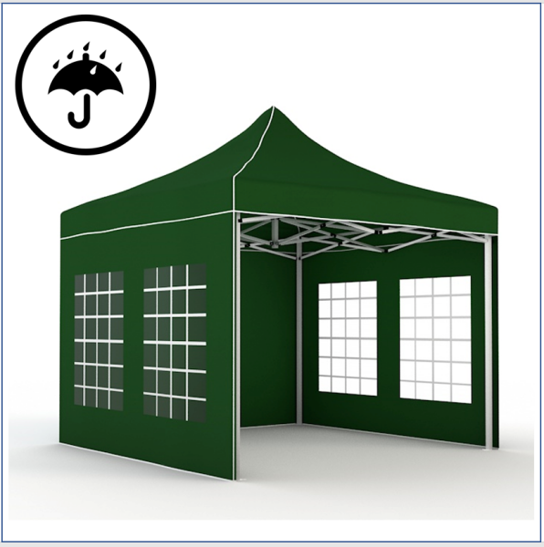 3x3 m Faltpavillon PREMIUM mit 4 Seitenwänden, grün