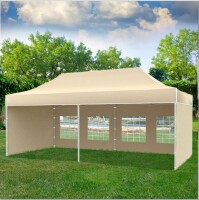 3x6 m Faltpavillon PREMIUM mit 4 Seitenwänden, beige