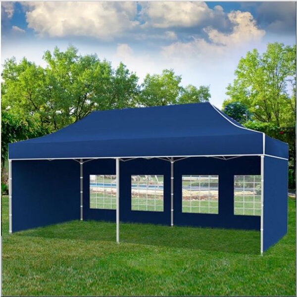 3x6 m Faltpavillon PREMIUM mit 4 Seitenwänden, blau