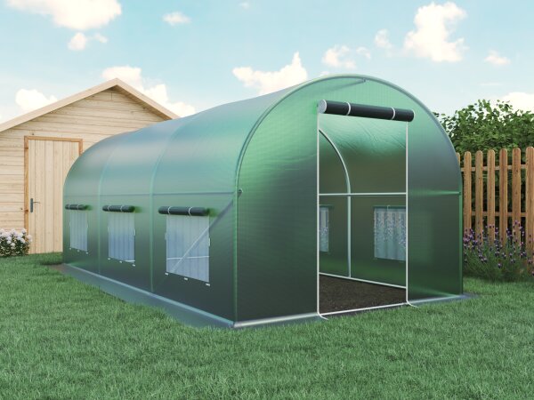 2,5x4 m Foliengewächshaus EVERGREEN, grün