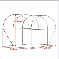 2,5x4 m Foliengewächshaus EVERGREEN, grün