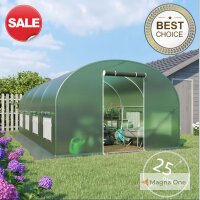 3x8 m Foliengewächshaus EVERGREEN, grün