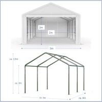 3x4 m Lagerzelt SMART PE, weiß
