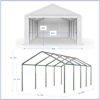 4x8 m Lagerzelt SMART PE, weiß
