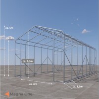 6x12 m H: 5m Zelthalle GOLIATH, grau