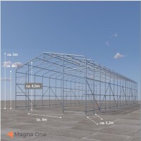 8x20 m H: 5m Zelthalle GOLIATH, grau