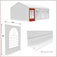2x2m Seitenteil PREMIUM PVC mit Fenster