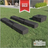 3er Taschenset, 1 x Quader 2 x Lang, schwarz
