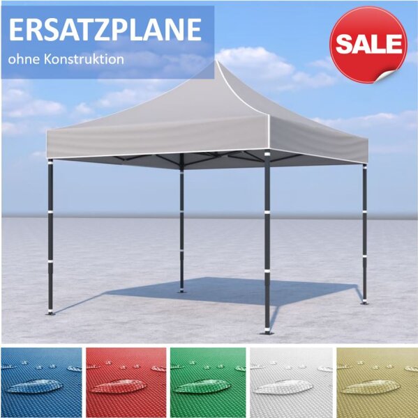 3x3 m ERSATZDACH für Faltpavillon, grau