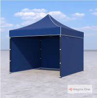 3x3 m Faltpavillon ECONOMY mit 3 Seitenwänden, blau,...