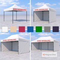 3x3 m Faltpavillon ECONOMY mit 3 Seitenwänden, grau,...