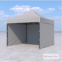 3x3 m Faltpavillon ECONOMY mit 3 Seitenwänden, grau,...