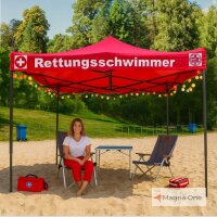 3x3 m Faltpavillon ECONOMY mit 3 Seitenwänden, grün, mit Bedruckung