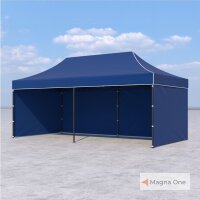 3x6 m Faltpavillon ECONOMY mit 3 Seitenwänden, blau,...