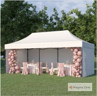 3x6 m Faltpavillon ECONOMY mit 3 Seitenwänden, grün, mit Bedruckung