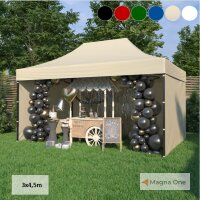 3x4,5 m Faltpavillon ECONOMY mit 3 Seitenwänden, grün, mit Bedruckung