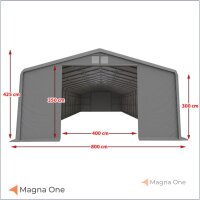 8x20 m H: 4,25m Zelthalle GOLIATH, grau