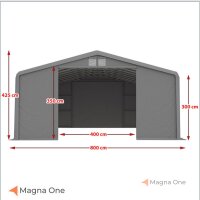 8x12 m H: 4,25m Zelthalle GOLIATH,  grau
