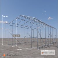 6x12 m H: 5m Zelthalle GOLIATH, grau
